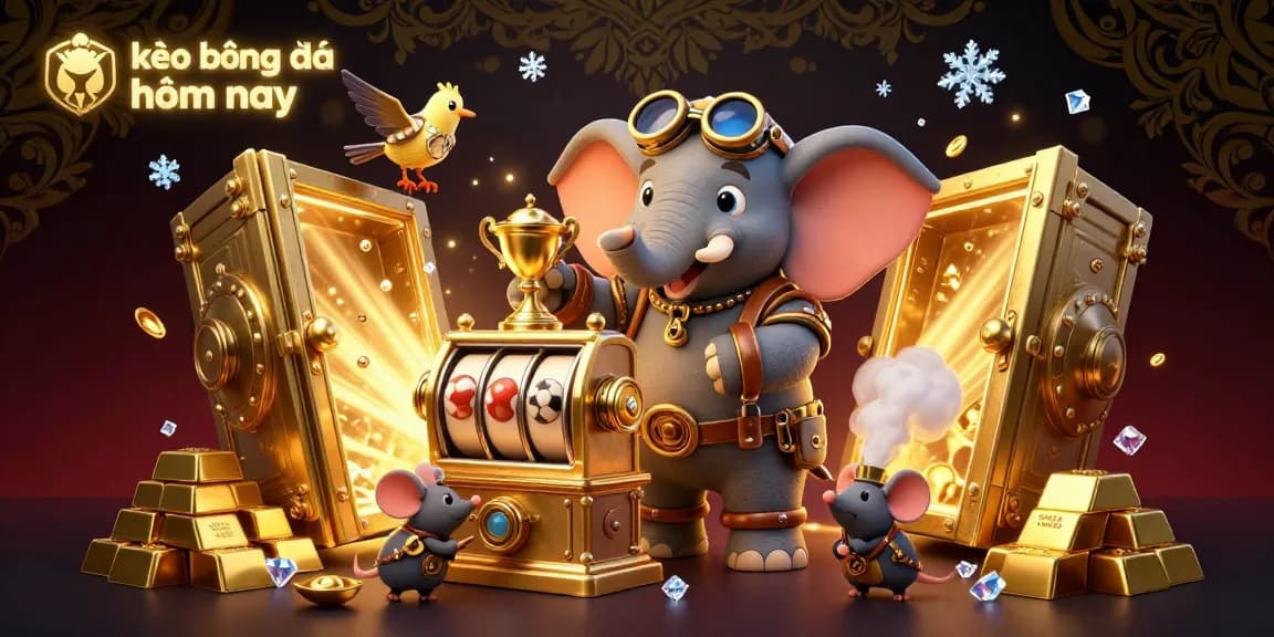 Spin the golden slot machine with kèo bóng đá hôm nay for a chance to win treasure and gems!