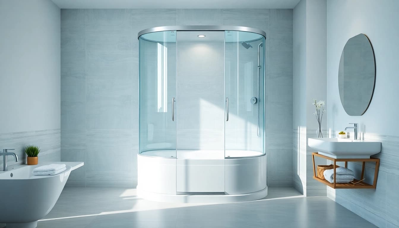 Erleben Sie die duschkabine 100x100 pendeltür in einem stilvollen Badezimmer-Design.