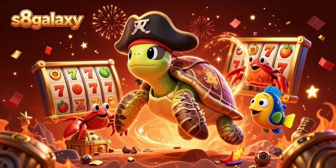 Engage with the exciting world of s8galaxy through vibrant 3D casino characters surrounded by spinning slot reels and dynamic treasure.