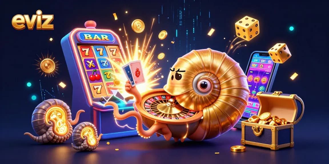 Join the fun at eviz, where a giant nautilus spins a roulette wheel amidst a vibrant casino adventure.