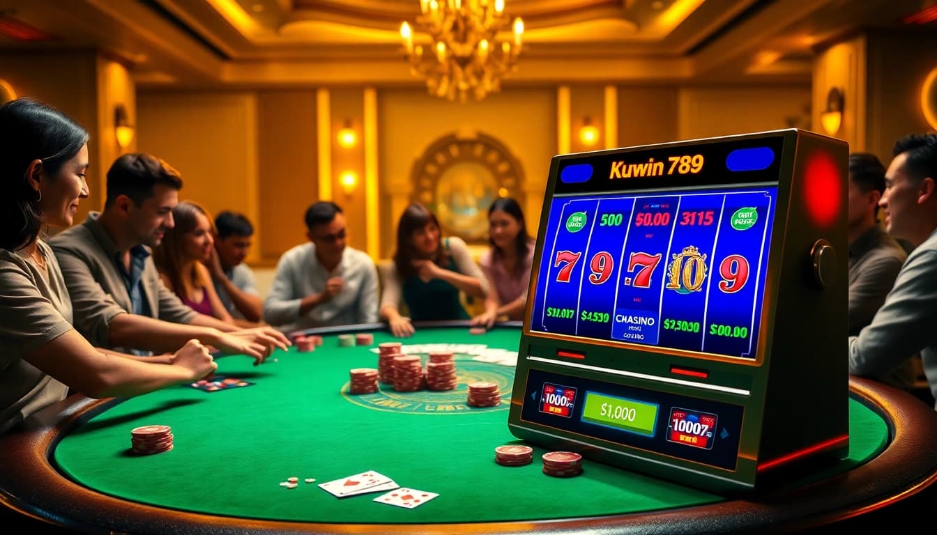 Experience the thrill of winning at kuwin 789 poker tables with vibrant chips and elegant ambiance.