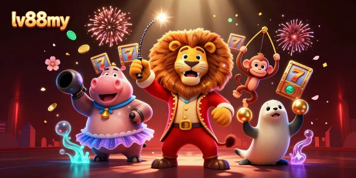 Experience the excitement of slots and jackpots at lv88my with this vibrant casino scene