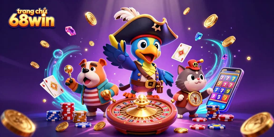 Engage with the vibrant world of trang chủ 68win, featuring colorful characters and immersive gaming elements.