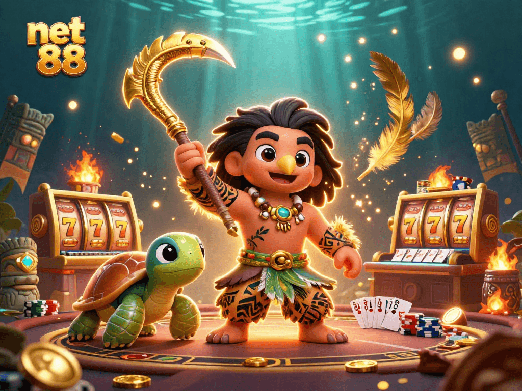 Experience exciting moments at net 88 with dynamic 3D casino elements and vibrant characters.