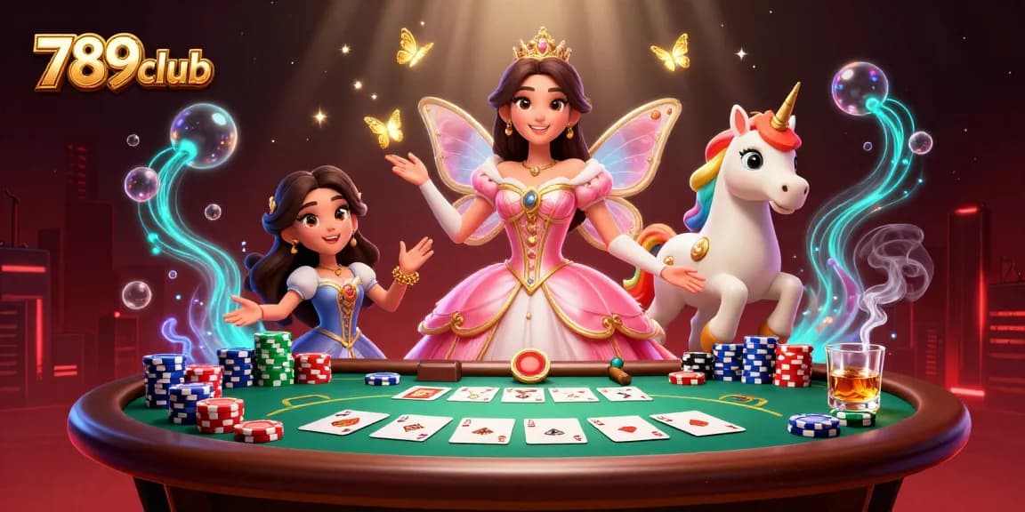 Play exciting games at 789club with a stunning promotional illustration showcasing vibrant casino elements.