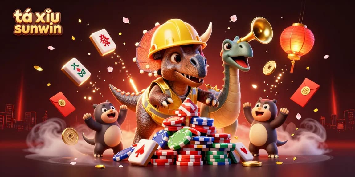 Engage in thrilling tài xỉu sunwin action with vibrant celebration, poker chips, and lucky elements!