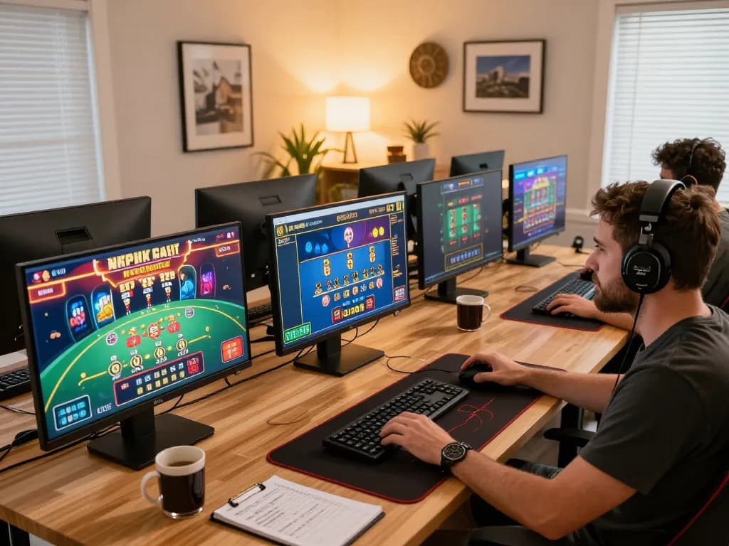 Engaged player strategizing at home using luck8 online platform for immersive gambling experience
