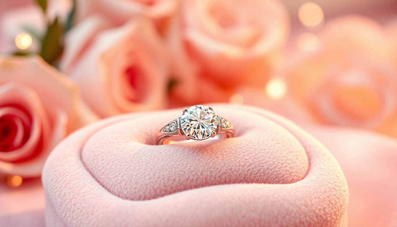 Admiring Valentine's Day diamond ring gifts with exquisite detail and sparkling brilliance.