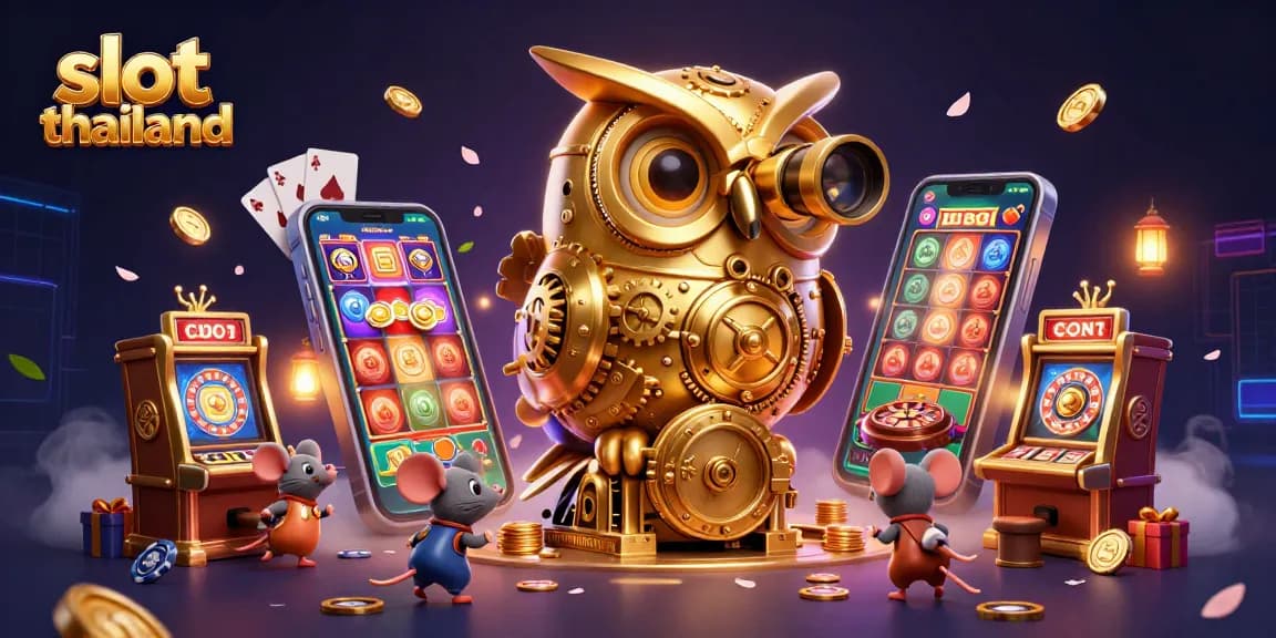 Explore vibrant slot thailand gaming with dynamic visuals of cute characters and casino elements.