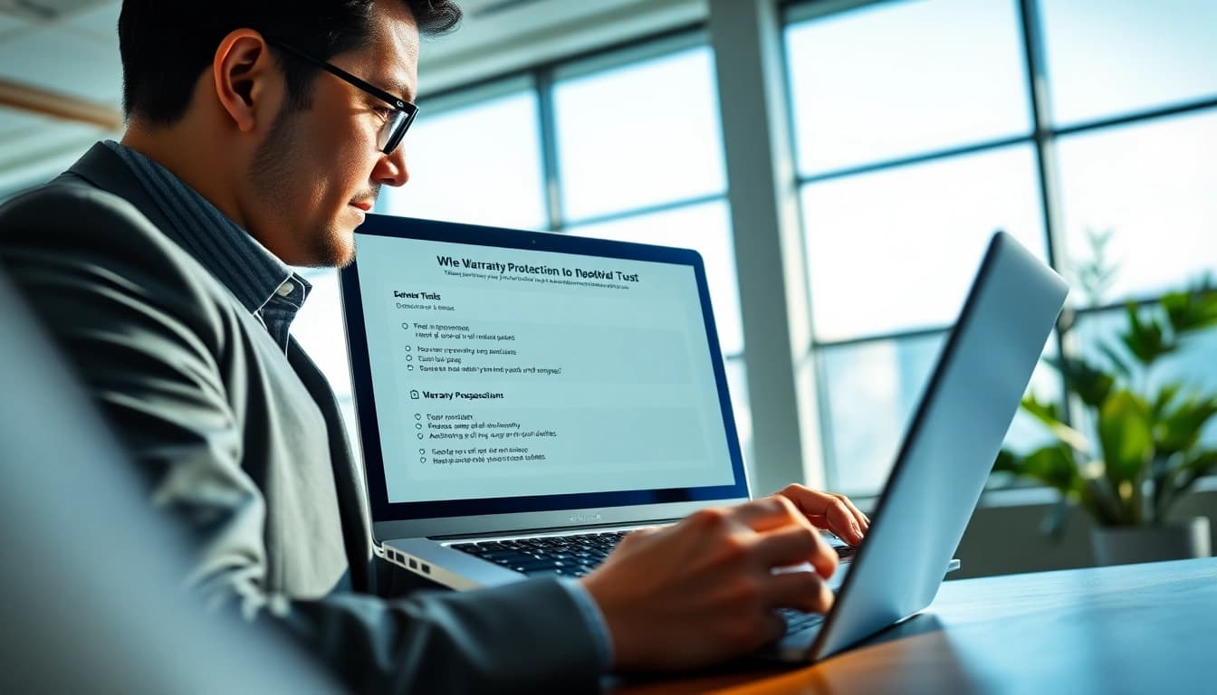Learn how to get an online quote for warranty protection in a modern office setting.