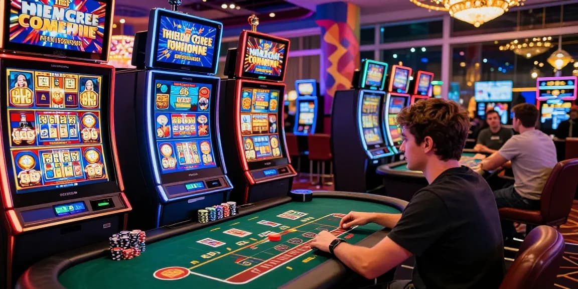 Exciting gaming experience at non UK casinos for UK players, highlighting vibrant games and engaging atmosphere.