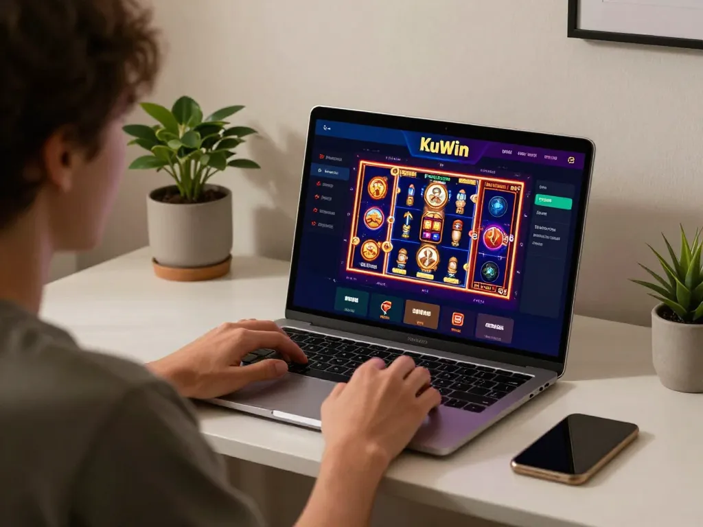 Kuwin user enjoying a successful betting session on the online casino app