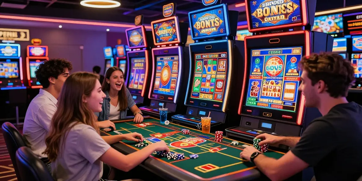 Friends enjoying Bonus Buy Slots at an online casino featured on https://cocomaya.co.uk, celebrating exciting gameplay.
