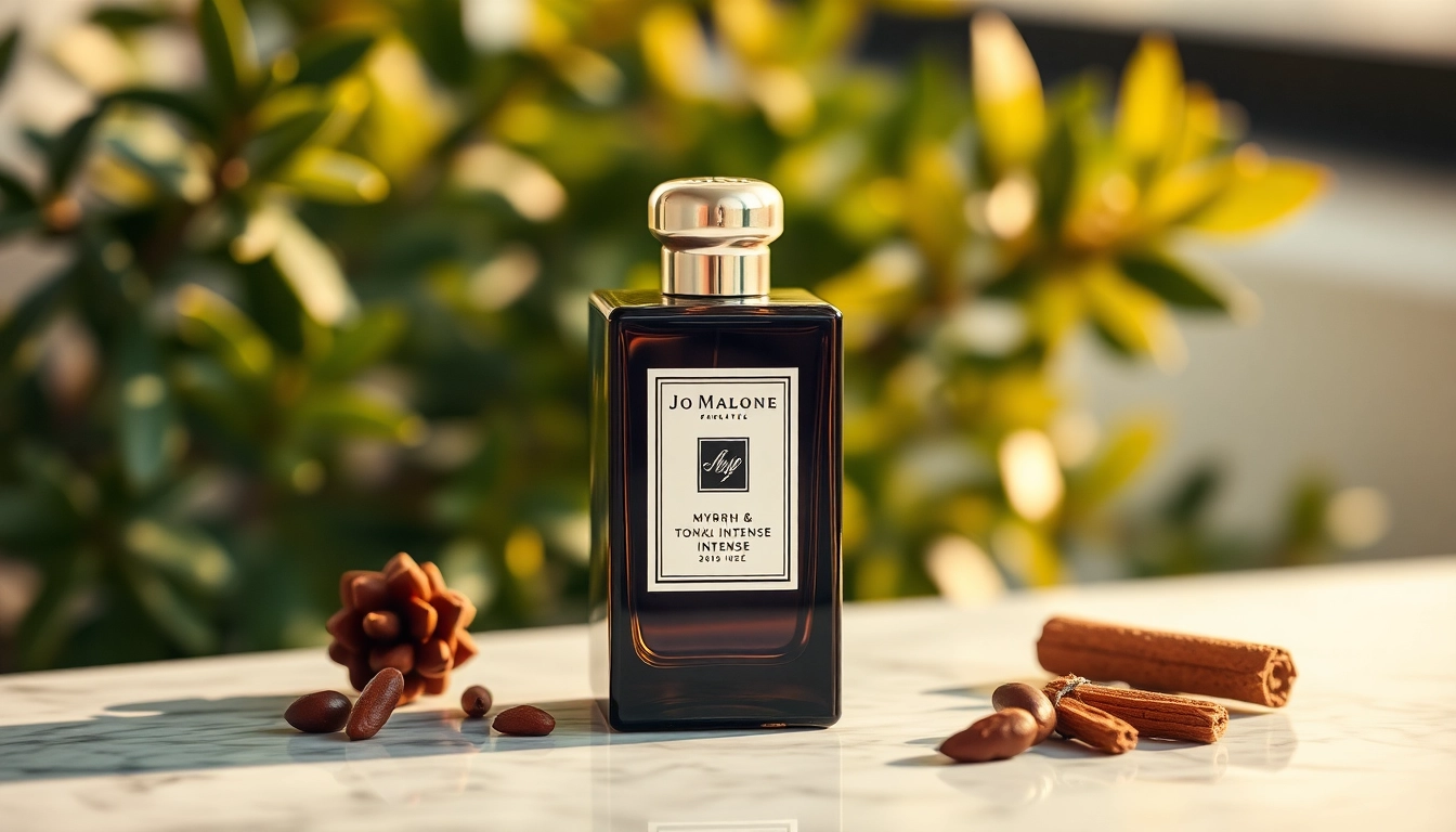 Experience the allure of Jo Malone Myrrh & Tonka Intense with its elegant design and rich aroma.