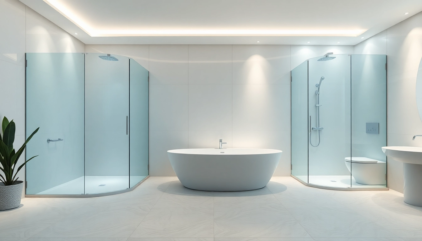 Experience elegant showers in a modern bathroom with sleek designs and soft lighting.