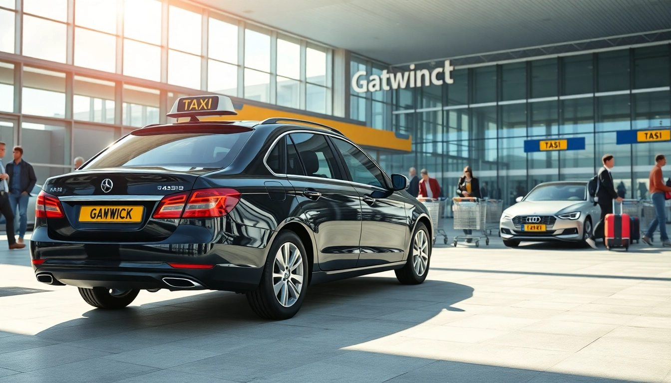 Taxi service at Gatwick Airport providing a seamless passenger experience.