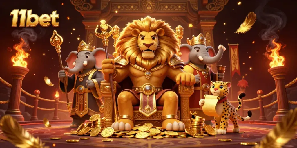 Engage with 11bet's dynamic casino energy in a vivid 3D illustration of adventure and excitement.