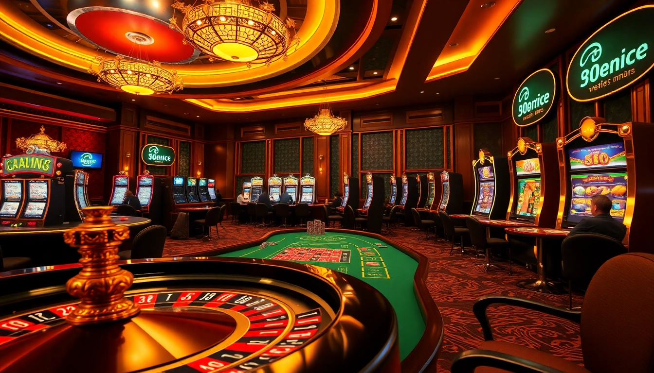 Players enjoying a vibrant casino atmosphere with 68VIP branding and luxurious gaming elements.