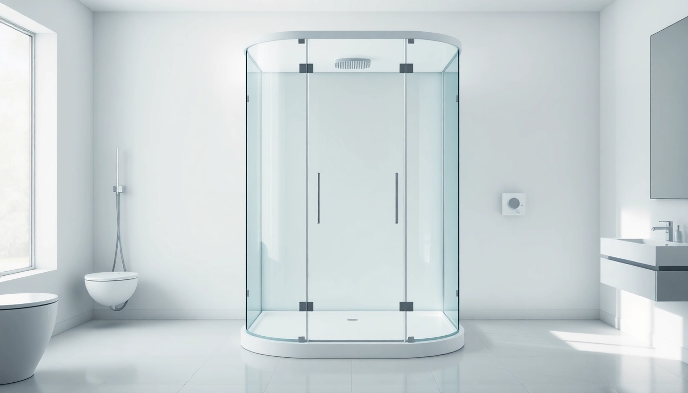 Die sonni Duschkabine 90x90 in einem modernen Badezimmer mit luxuriösen Details und sanfter Beleuchtung.