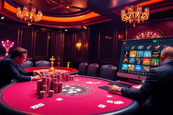 Experience the thrill of gambling at 68VIP's luxurious poker table and roulette wheel.