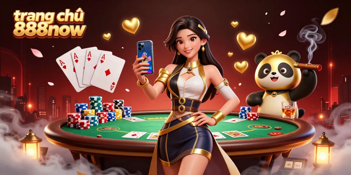 Experience the excitement of playing at trang chủ 888now with vibrant casino elements and energetic characters.