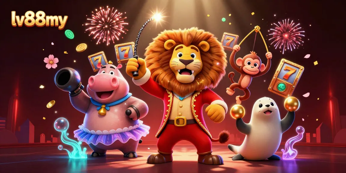 Experience the excitement of slots and jackpots at lv88my with this vibrant casino scene