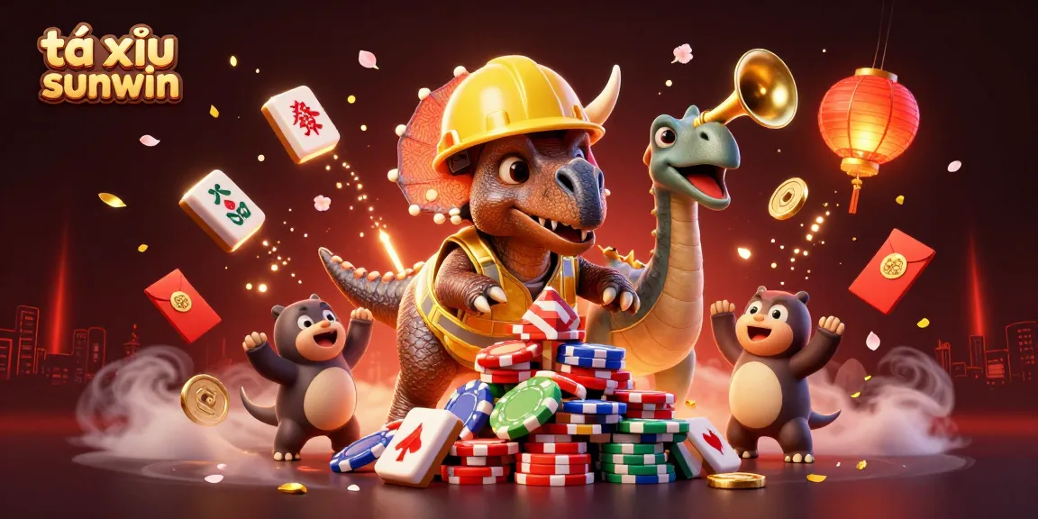 Engage in thrilling tài xỉu sunwin action with vibrant celebration, poker chips, and lucky elements!