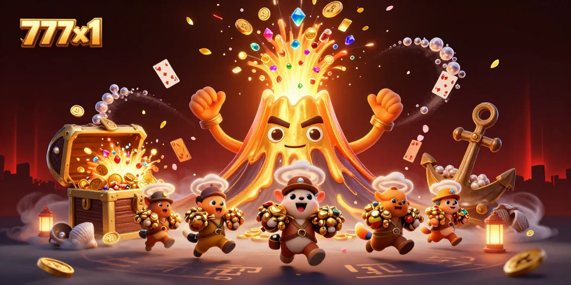 Experience the thrill of 777x1 with a vibrant treasure hunt scene capturing excitement and fortune.