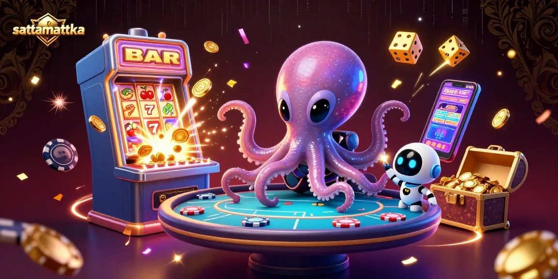 Experience exciting sattamattka game action with a vibrant alien octopus dealer and dynamic casino elements.